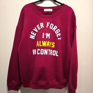 New/NoTag WoundUp Graphic Print Sweatshirt SIZE XXL in Burgandy